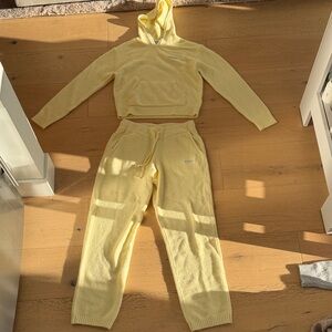 Madhappy Yellow Knit Hoodie & Sweatpants Set